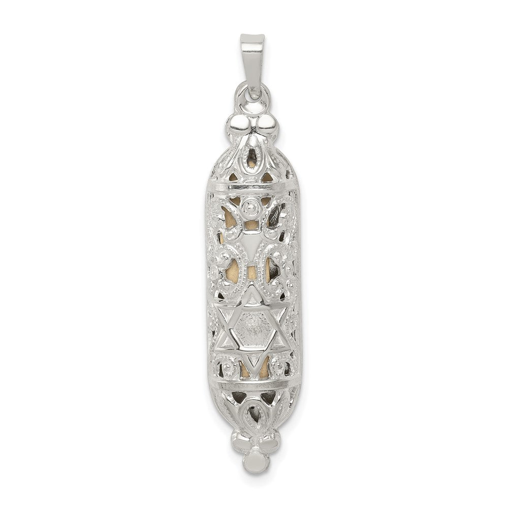 Sterling Silver Fancy Mezuzah Pendant