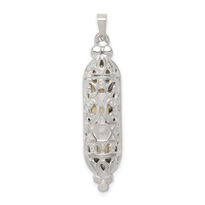 Sterling Silver Fancy Mezuzah Pendant