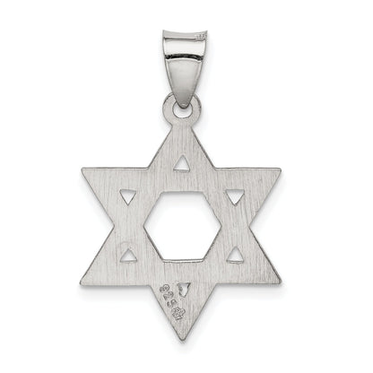 Sterling Silver Satin Star Of David Charm