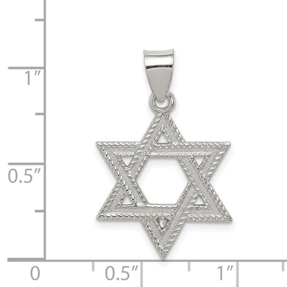 Sterling Silver Satin Star Of David Charm