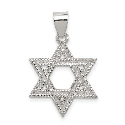 Sterling Silver Satin Star Of David Charm