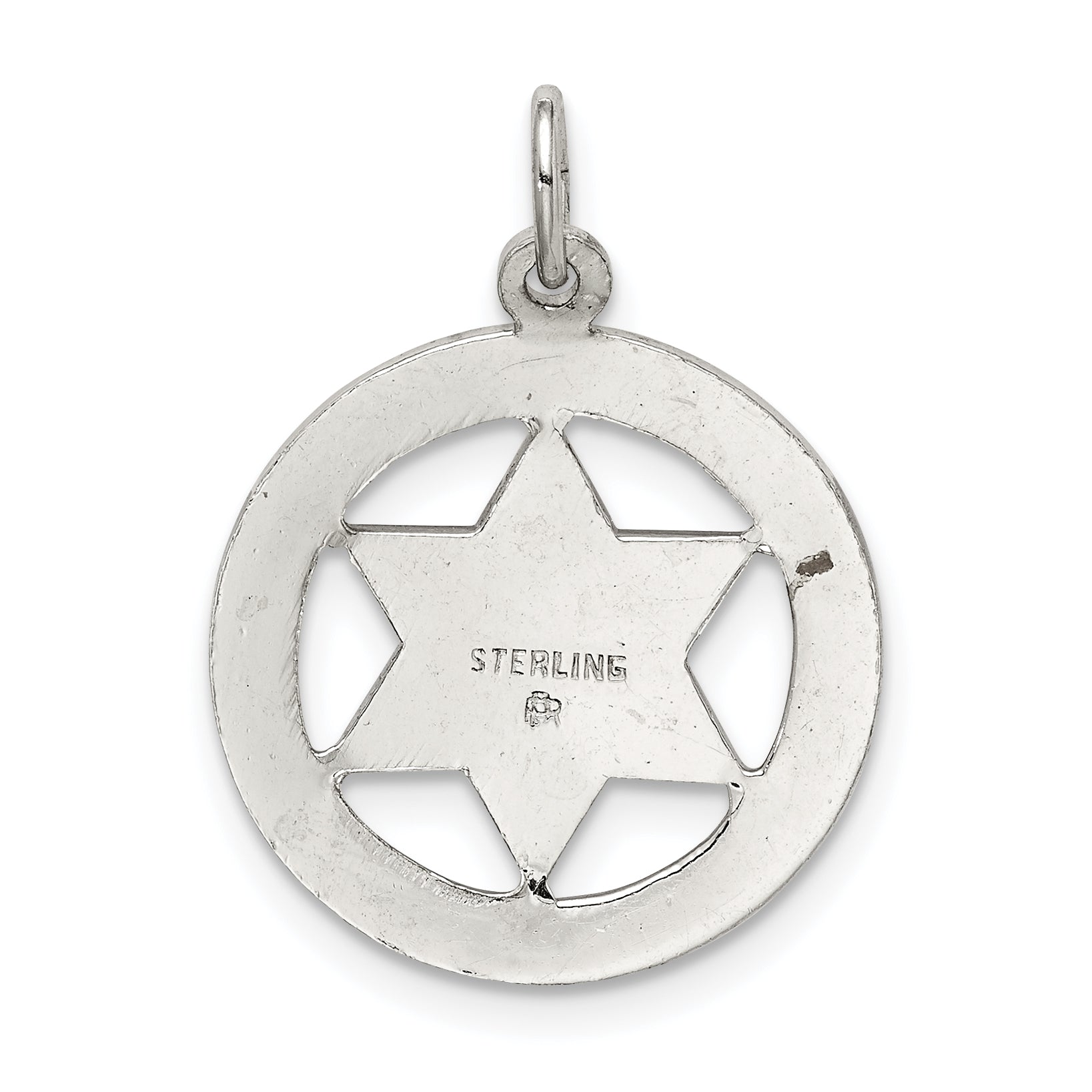 Sterling Silver Star Of David Disc Charm