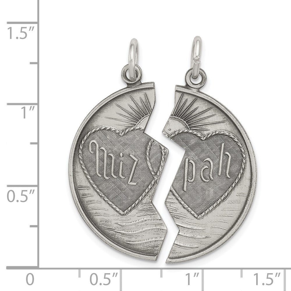 Sterling Silver Antiqued Mizpah Charm