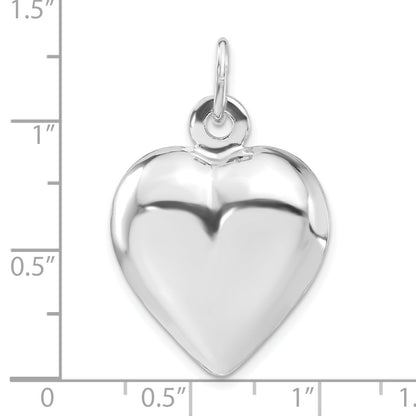 Sterling Silver Polished Puffed Heart Pendant