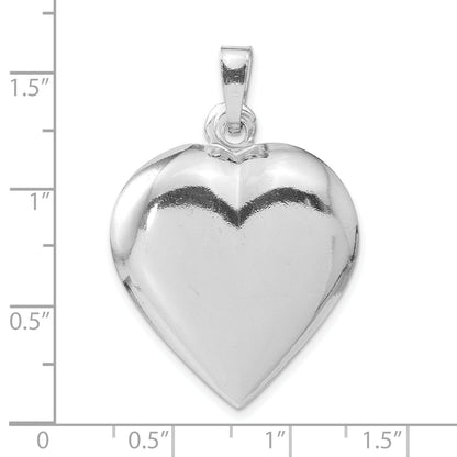 Sterling Silver Polished Puffed Heart Pendant