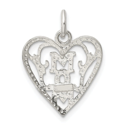Sterling Silver Mom In Heart Pendant