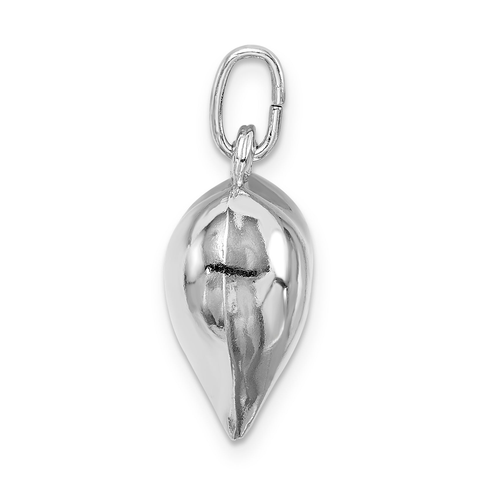 Sterling Silver Rhodium-Plated Puffed Heart Charm