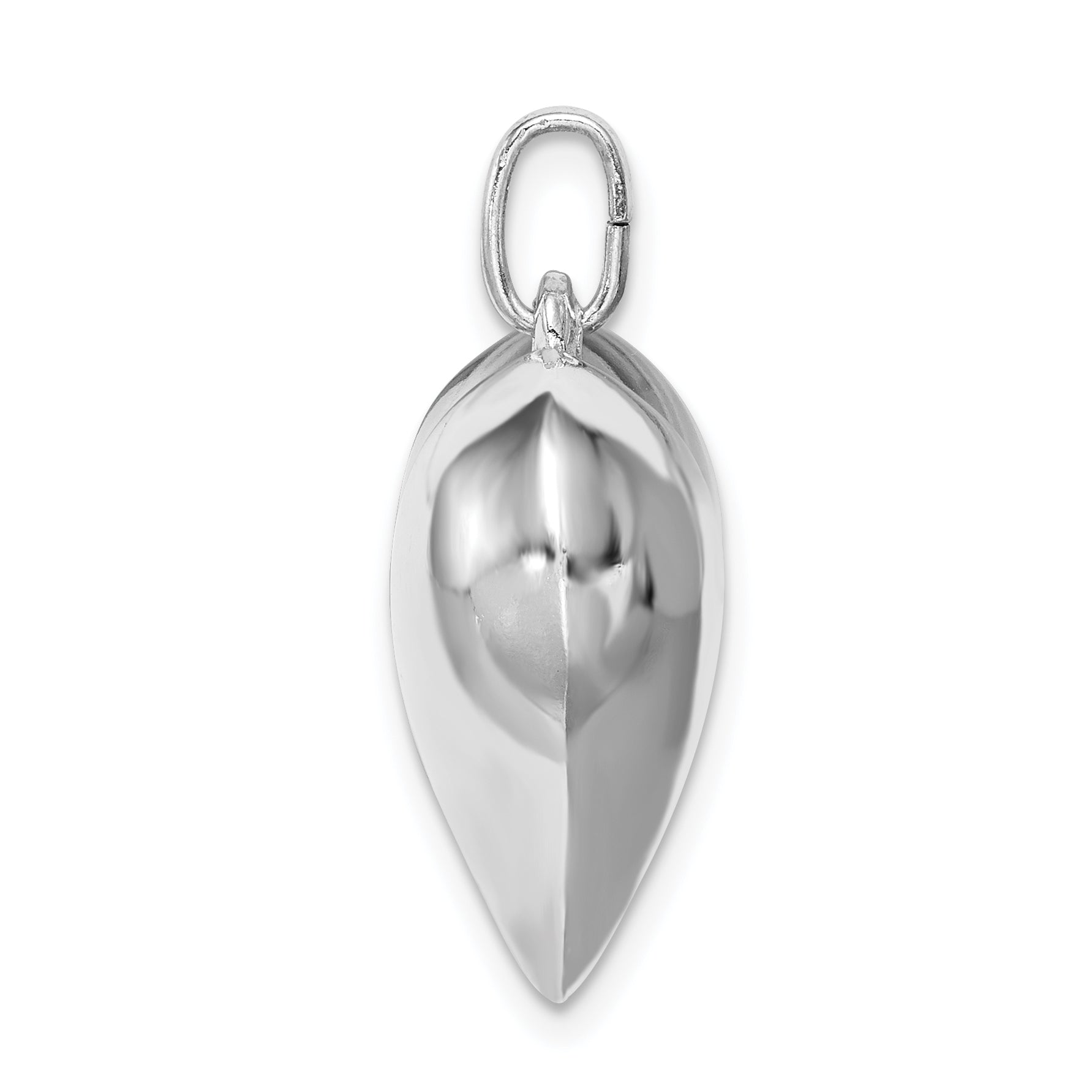 Sterling Silver Rhodium-Plated Puffed Heart Pendant