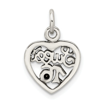 Sterling Silver Antiqued Sweet 16 Heart Charm