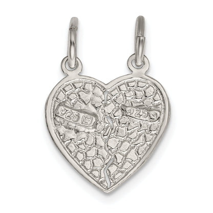 Sterling Silver Best Friends 2-Piece Break Apart Heart Charm