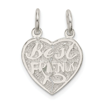 Sterling Silver Best Friends 2-Piece Break Apart Heart Charm
