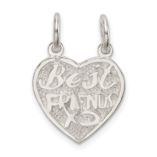 Sterling Silver Best Friends 2-Piece Break Apart Heart Charm