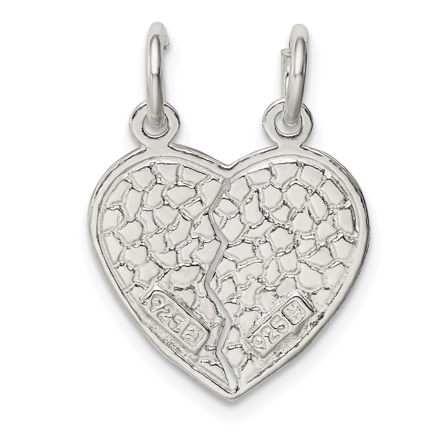 Sterling Silver I Love You 2-Piece Break Apart Heart Charm