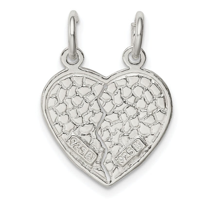 Sterling Silver I Love You 2-Piece Break Apart Heart Charm