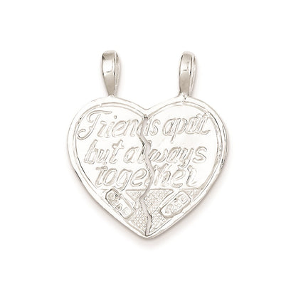 Sterling Silver Best Friend 2-Piece Break Apart Heart Charm