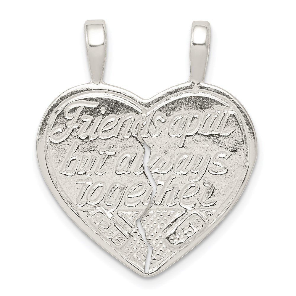 Sterling Silver Best Friend 2-Piece Break Apart Heart Charm