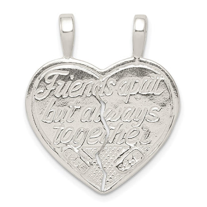 Sterling Silver Best Friend 2-Piece Break Apart Heart Charm