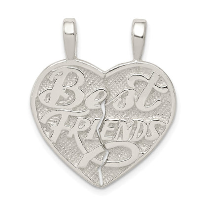 Sterling Silver Best Friend 2-Piece Break Apart Heart Charm
