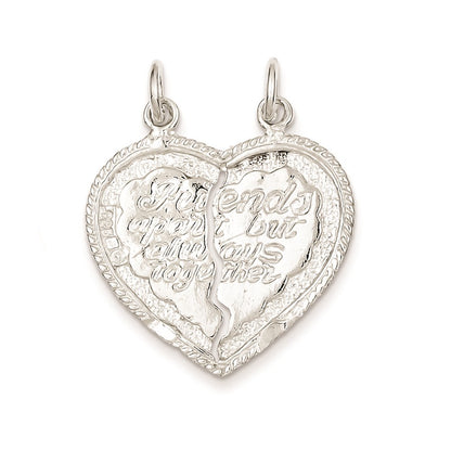 Sterling Silver Best Friend 2-Piece Break Apart Heart Charm