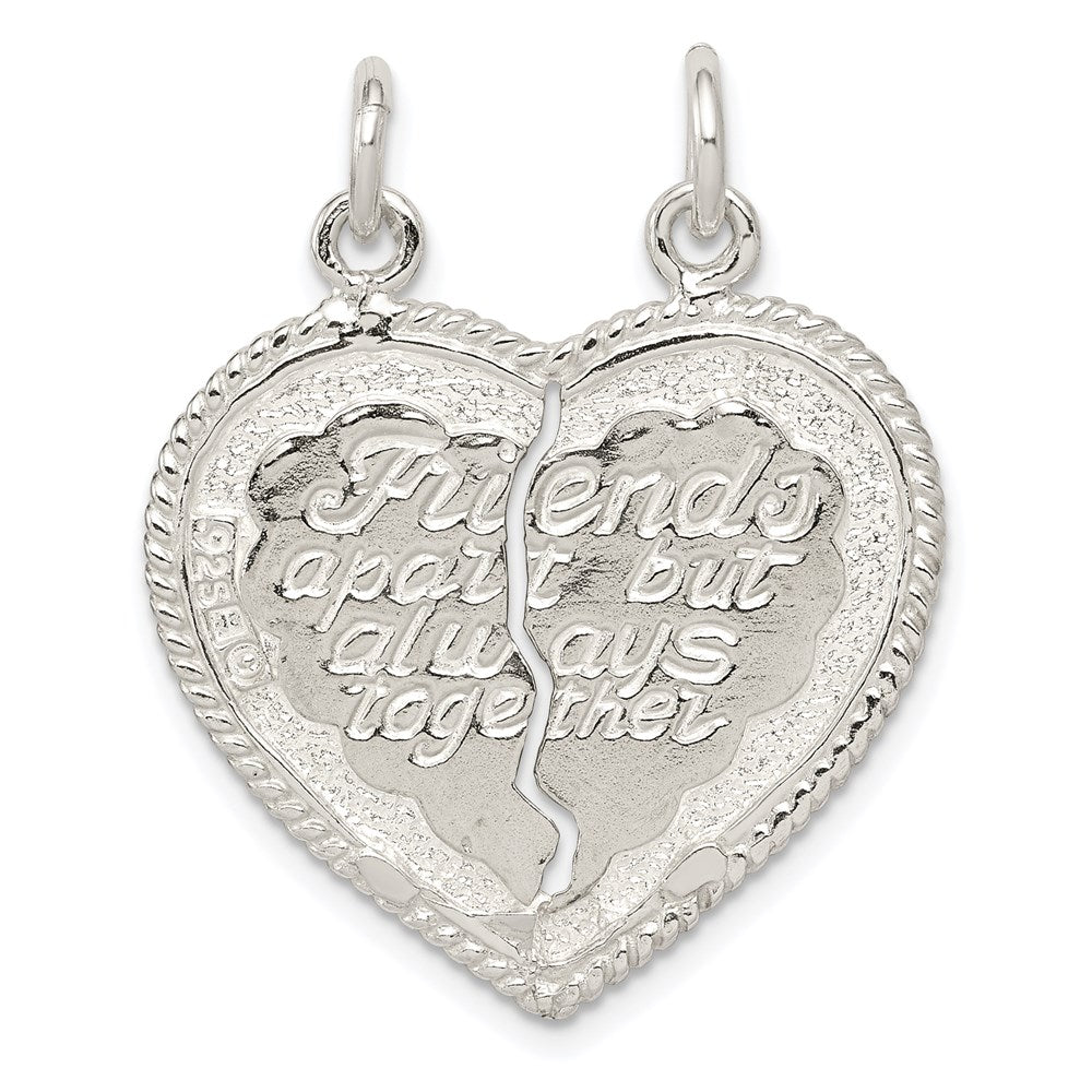 Sterling Silver Best Friend 2-Piece Break Apart Heart Charm