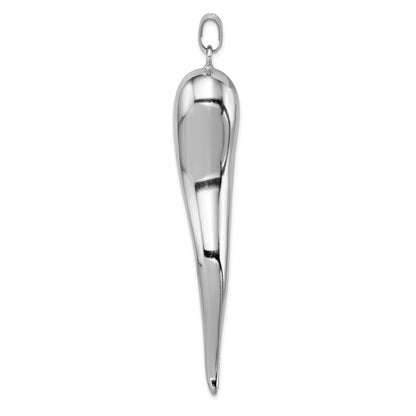 Sterling Silver Rhodium-Plated Italian Horn Pendant