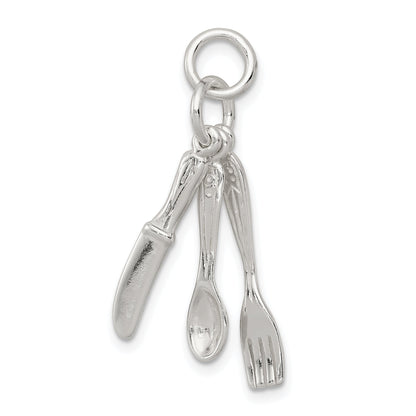 Sterling Silver Fork, Knife, And Spoon Charm