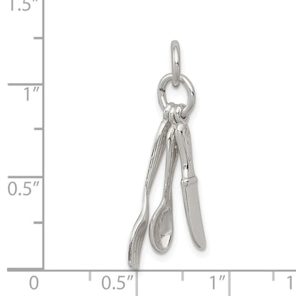 Sterling Silver Fork, Knife, And Spoon Charm