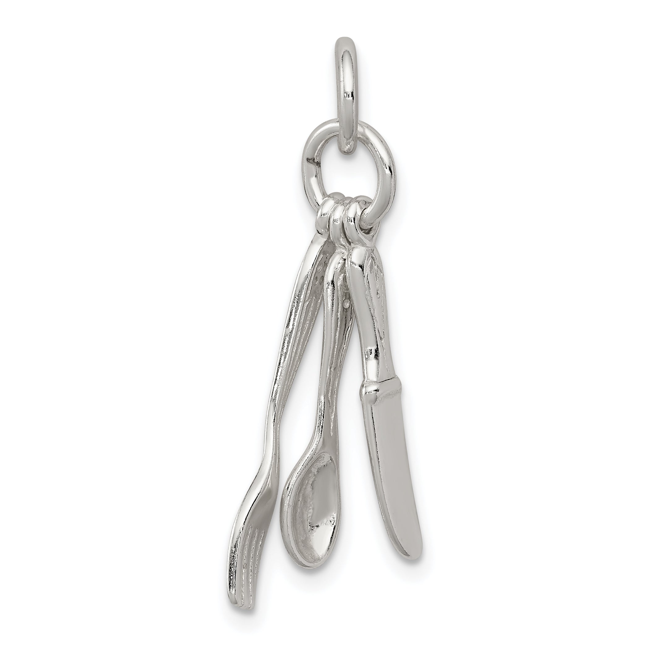 Sterling Silver Fork, Knife, And Spoon Charm