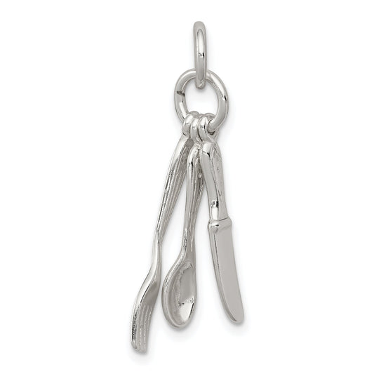 Sterling Silver Fork, Knife, And Spoon Charm
