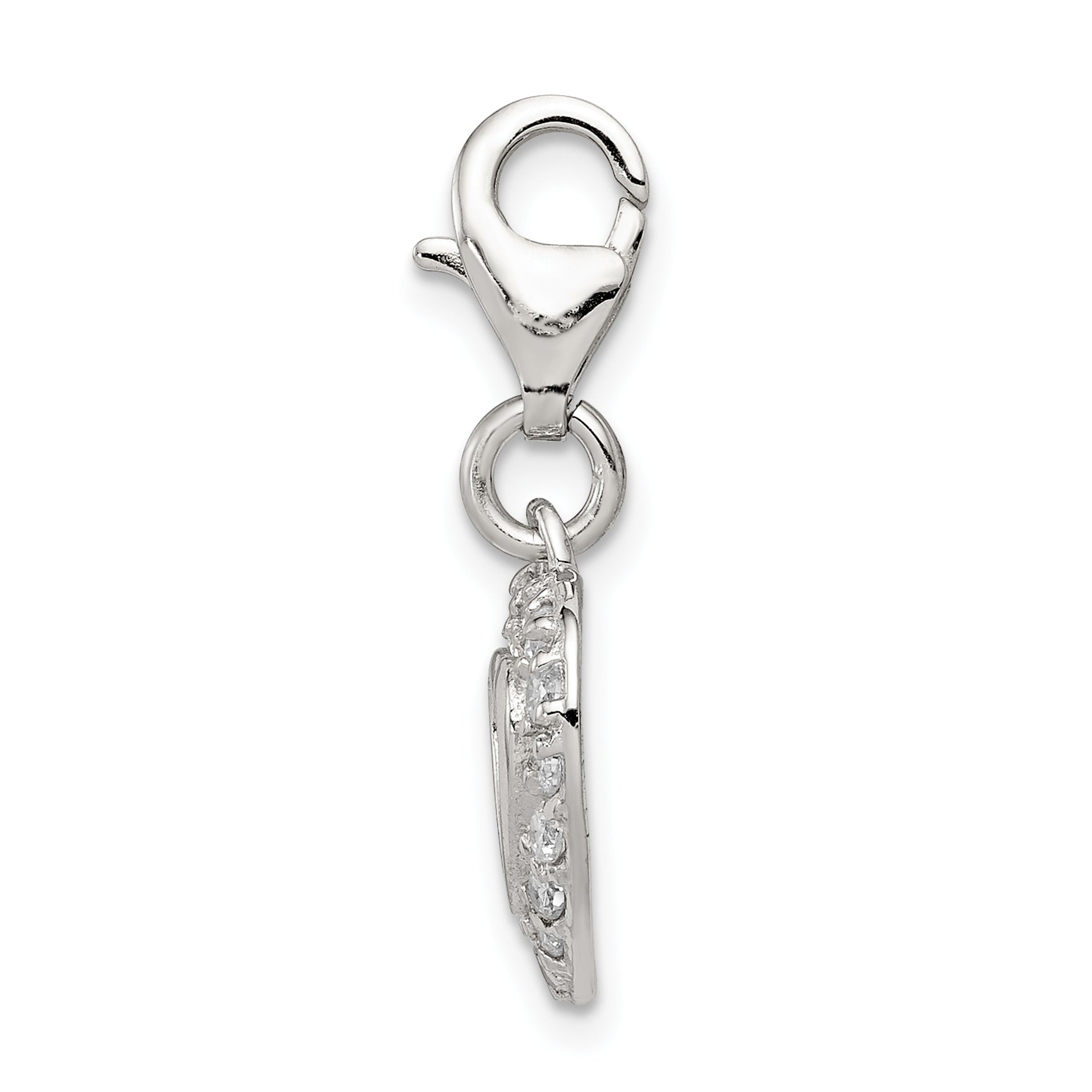 Sterling Silver Cz Heart Charm