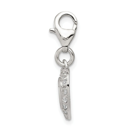 Sterling Silver Cz Heart Charm