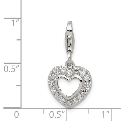 Sterling Silver Cz Heart Charm
