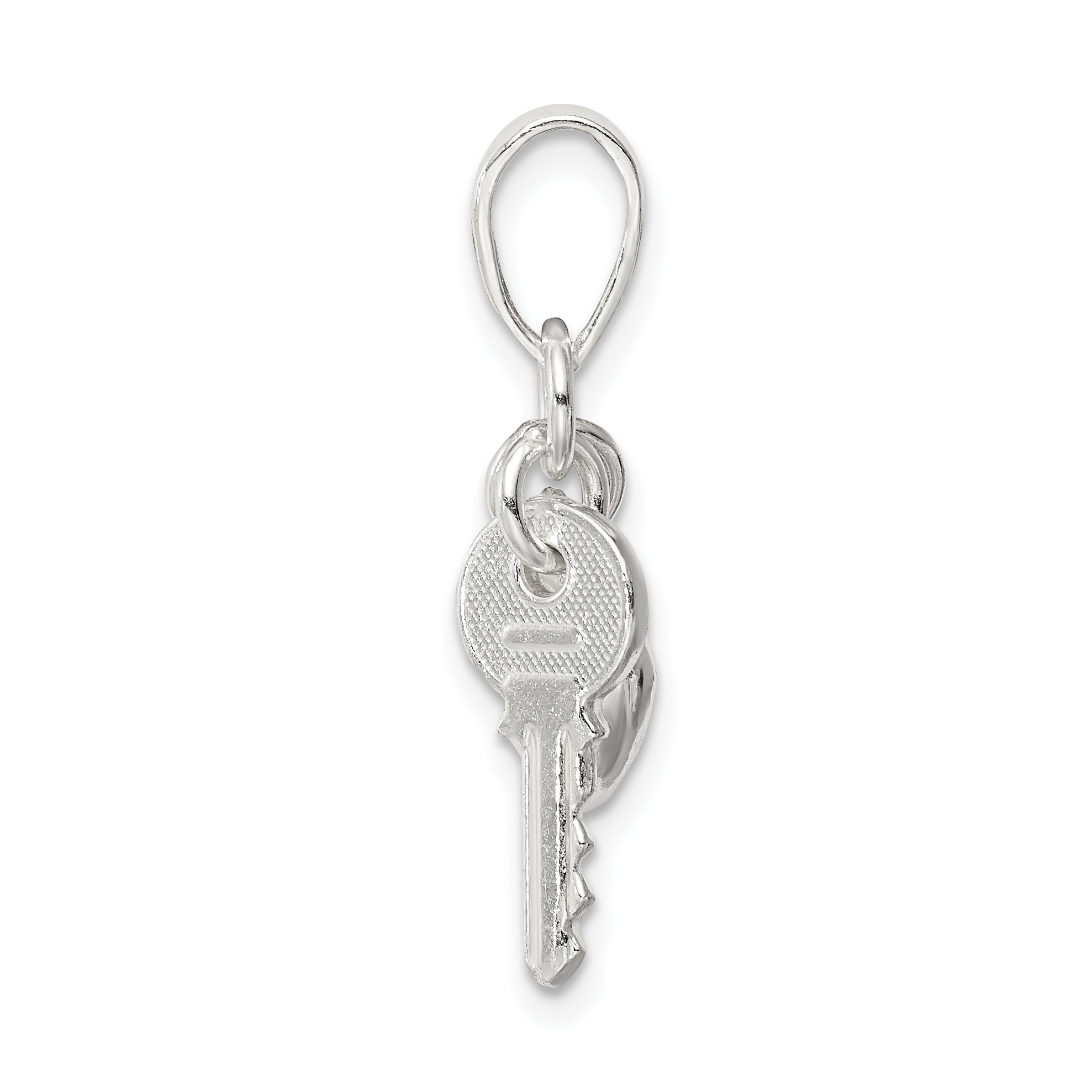 Sterling Silver Heart With Key Charm