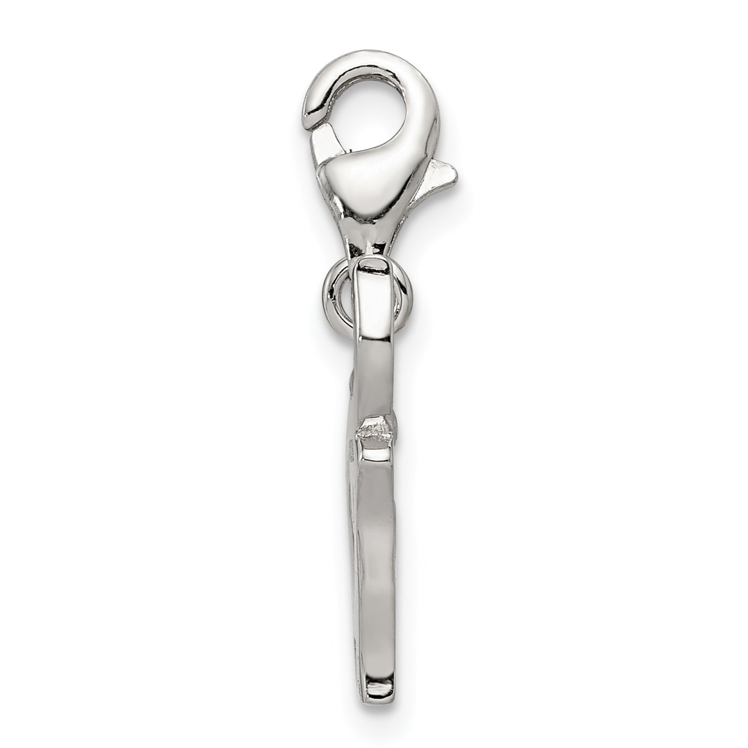 Sterling Silver Rhodium-Plated Blue Enameled Elephant Charm