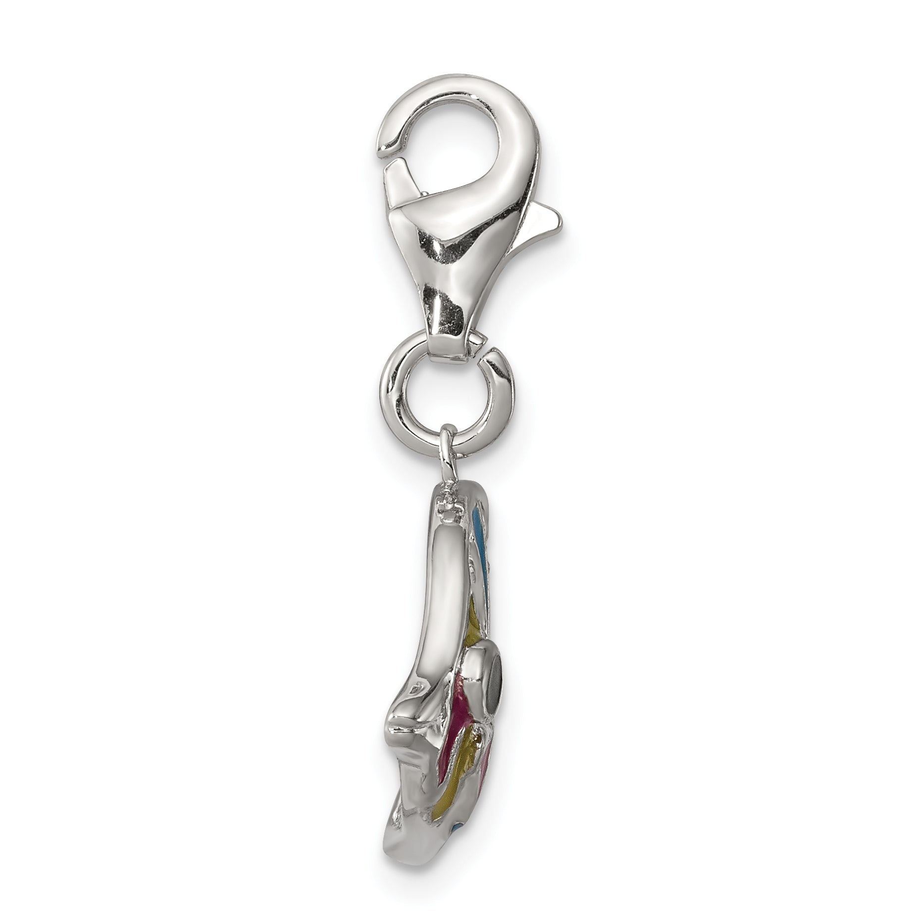 Sterling Silver Multi-Colored Enameled Fish Charm
