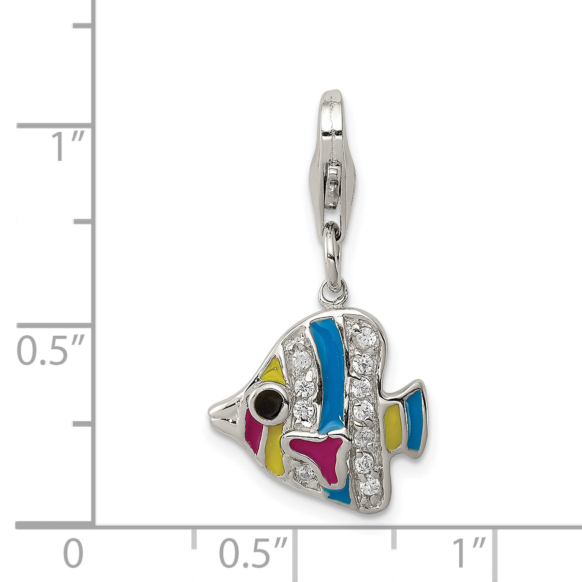 Sterling Silver Multi-Colored Enameled Fish Charm