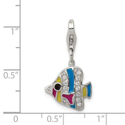 Sterling Silver Multi-Colored Enameled Fish Charm