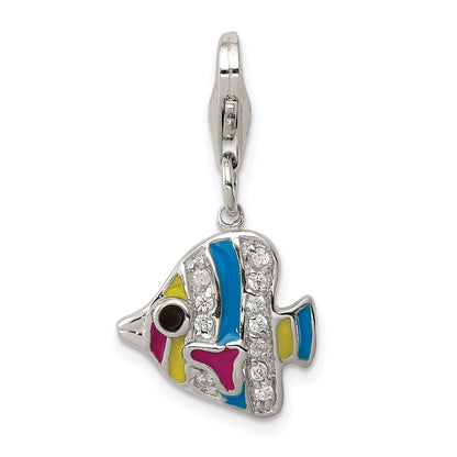 Sterling Silver Multi-Colored Enameled Fish Charm