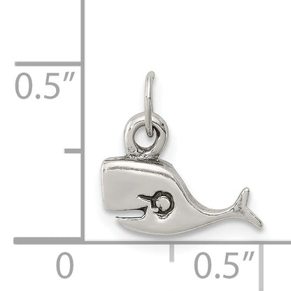Sterling Silver Antiqued Whale Charm