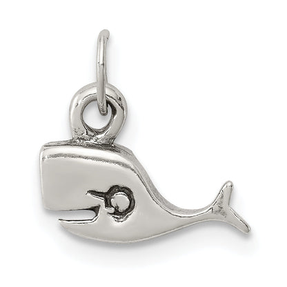 Sterling Silver Antiqued Whale Charm
