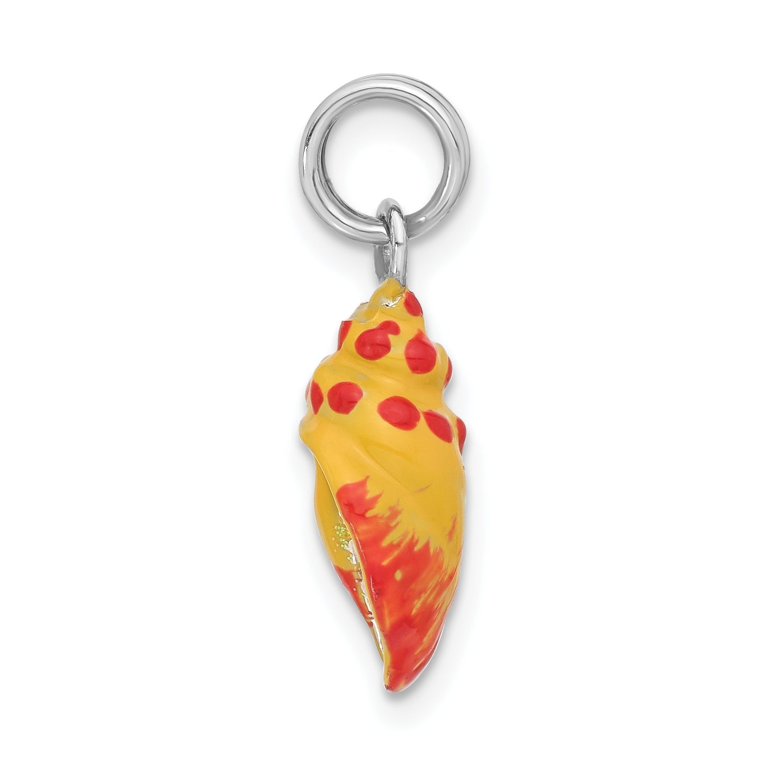 Sterling Silver Enameled Conch Shell Charm