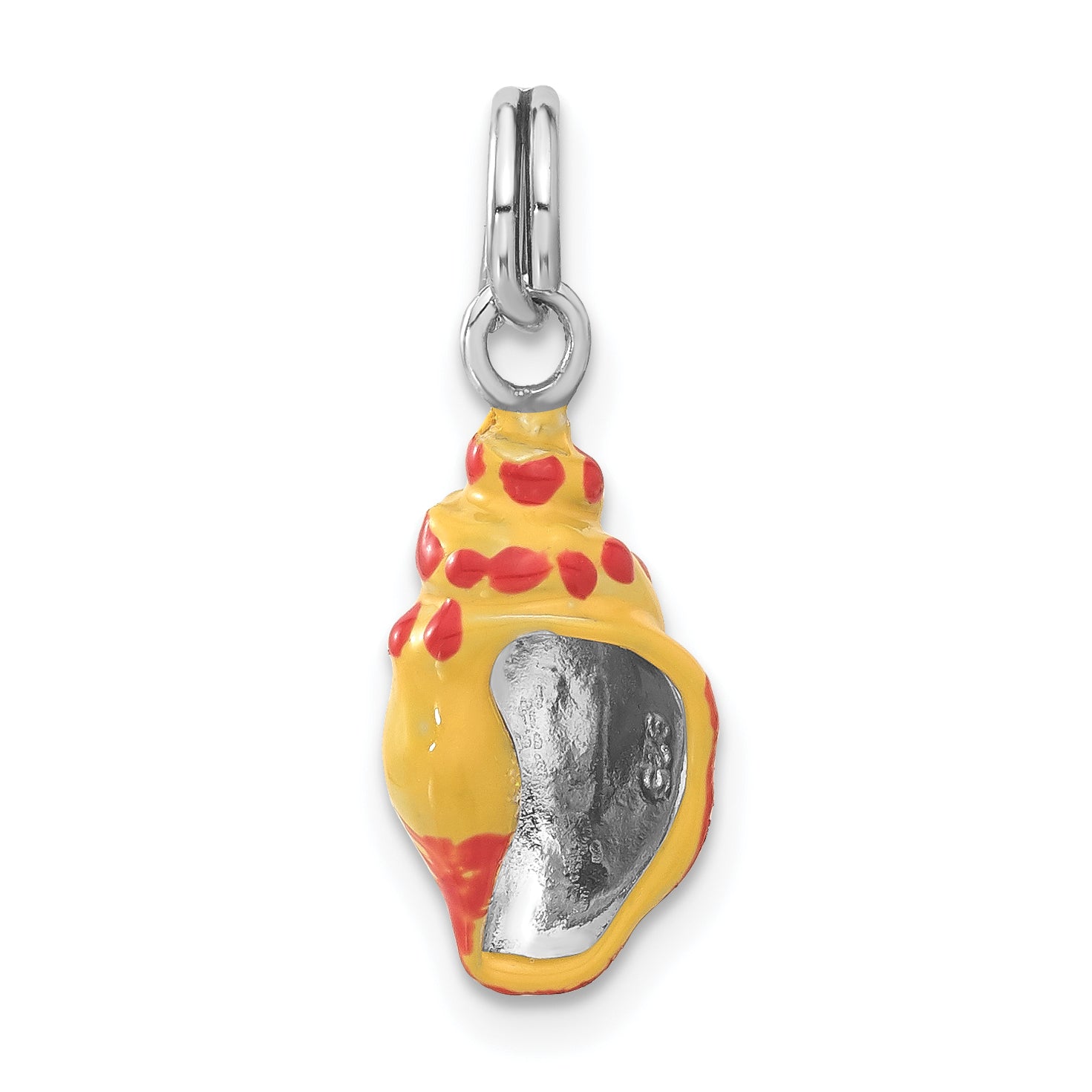 Sterling Silver Enameled Conch Shell Charm