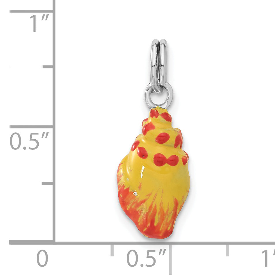 Sterling Silver Enameled Conch Shell Charm