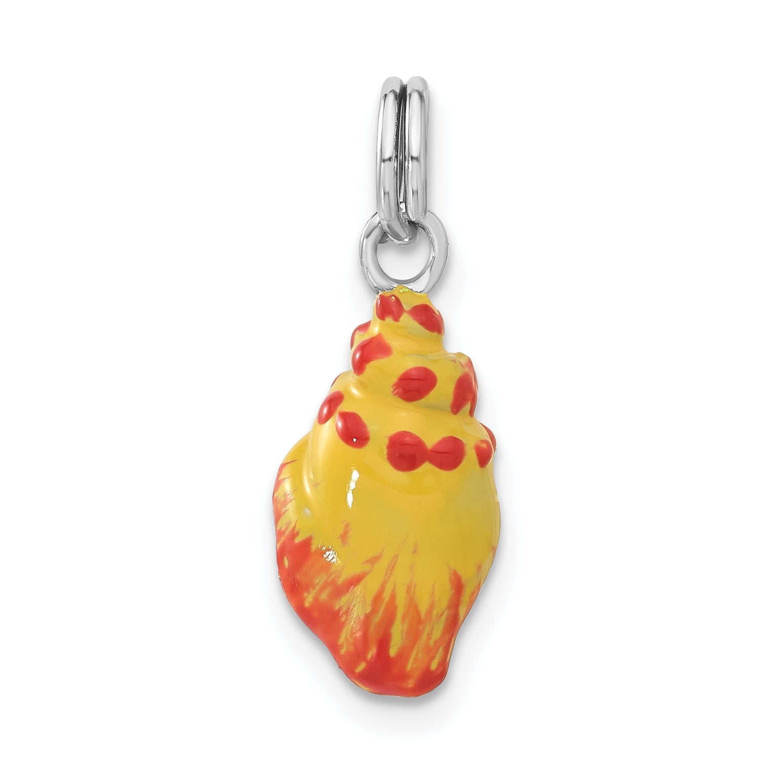 Sterling Silver Enameled Conch Shell Charm