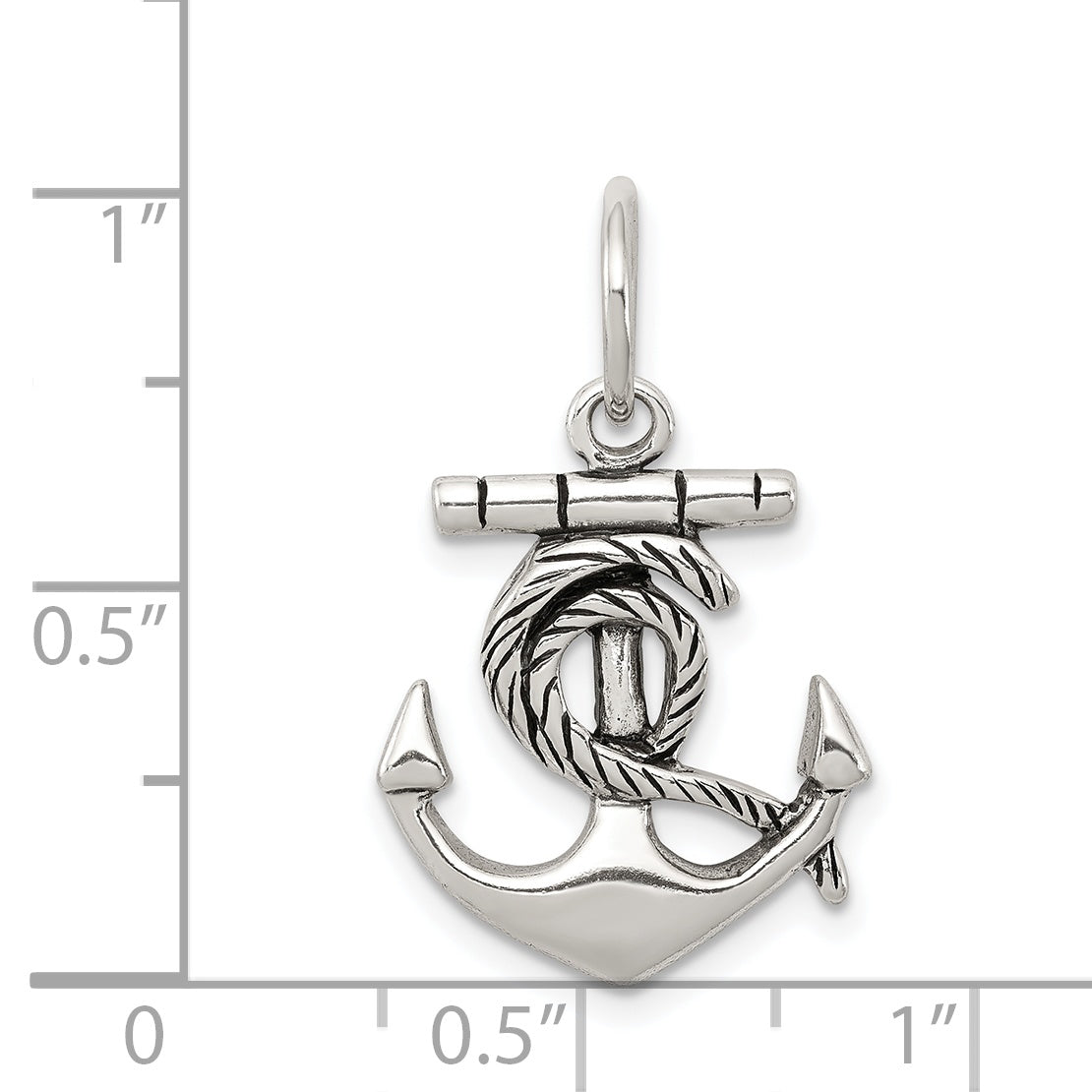 Sterling Silver Antiqued Anchor Charm