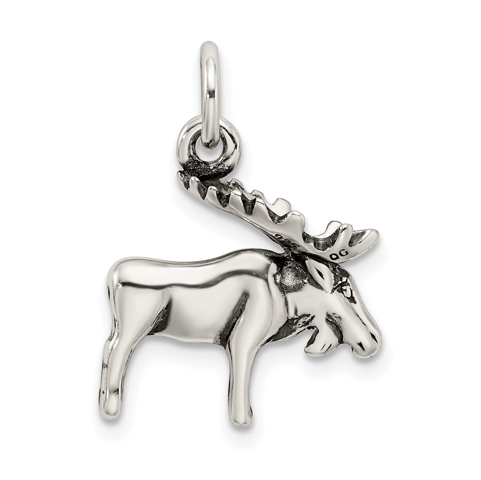 Sterling Silver Antiqued Moose Charm