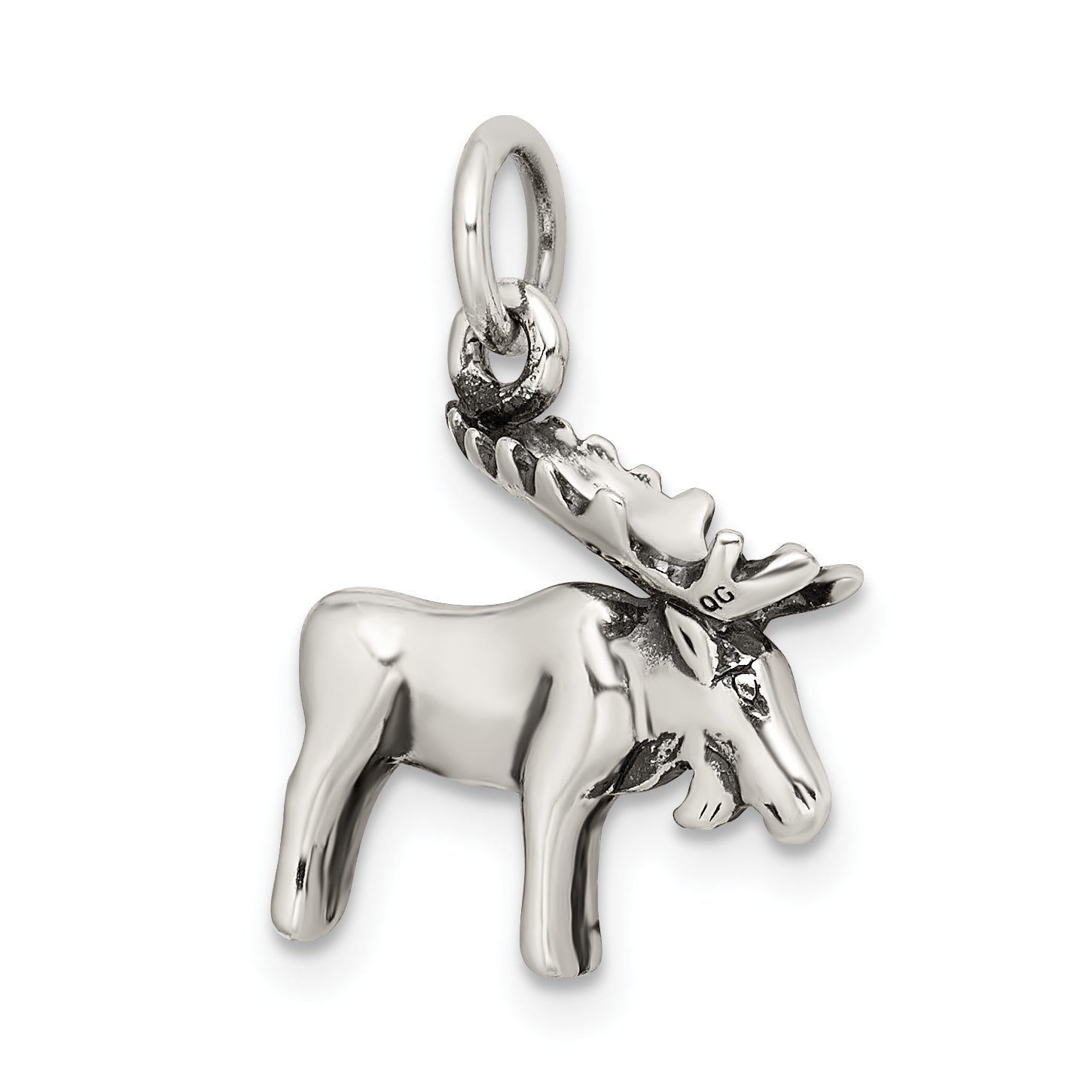Sterling Silver Antiqued Moose Charm