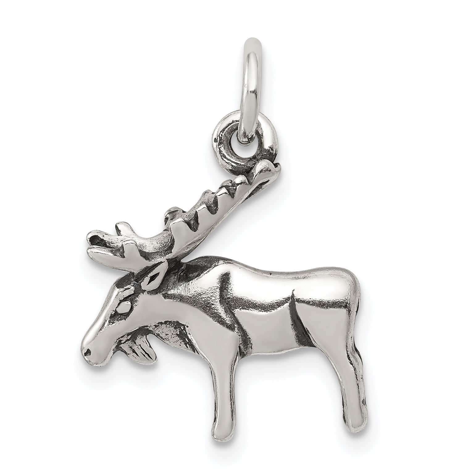 Sterling Silver Antiqued Moose Charm