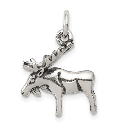 Sterling Silver Antiqued Moose Charm