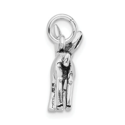 Sterling Silver 3-D Polished & Antiqued Baby Fawn Charm
